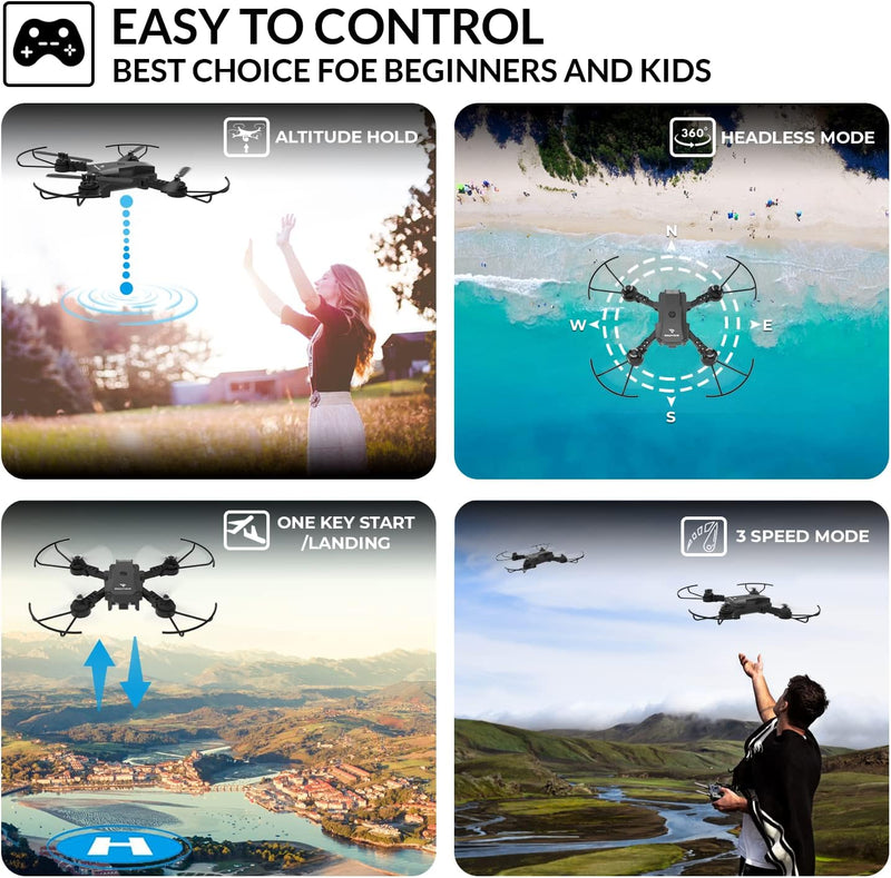 SnaptaIn A10 Mini Foldable Drone with 1080P HD Camera