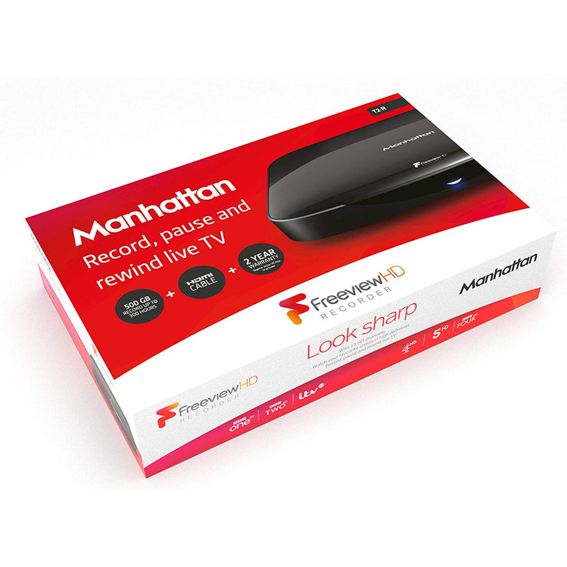 Manhattan T2-R 500 GB Freeview HD Recorder - Black - Refurbished